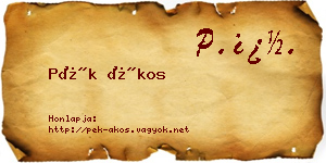 Pék Ákos névjegykártya